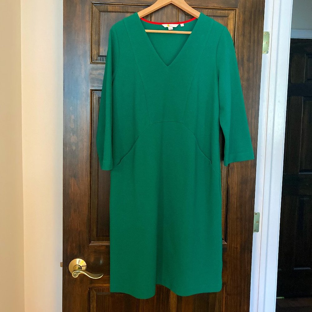 Kelly green V-neck sheath dress from Boden